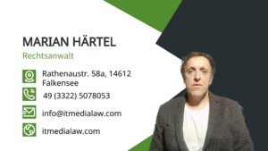 About lawyer Marian Härtel - the business card