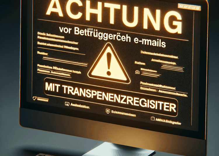 achtung vor betruegerischen e mails mit transparenzregister